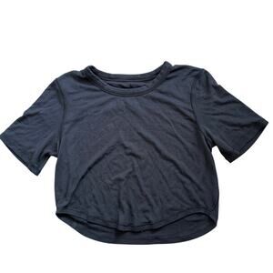 Lululemon Cropped Ripped T-Shirt - Black, Size 12